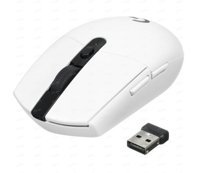 LOGITECH Мышь Мышь игровая G304 Lightspeed White белая, 200-12000dpi, беспроводная 2.4GHz, USB приемник LIGHTSPEED™, 6 программируемых кнопок, под обе руки