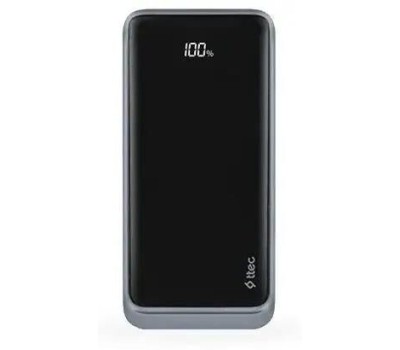 TTEC Внешний аккумулятор ReCharger LCD 20000mAh PD 100W Powerbank USB-C&2*USB-A с кабелем USB-C-USB-C. Цвет: серый