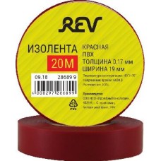 Изолента ПВХ REV 28689 9 ПВХ 0,18х19мм Красная 20м Profi