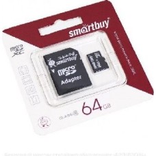 Карта памяти SMARTBUY (SB64GBSDCL10-01LE) MicroSDXC 64GB Class10 LE + адаптер