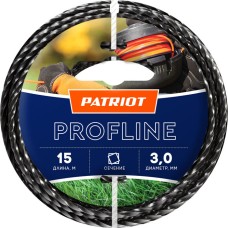 Леска PATRIOT 805402211 D 3,0 мм L 15 м (скрученный квадрат, черный) Леска ProfLine для триммеров