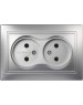 Розетка SMARTBUY (SBE-01s-10-S2-N-c) Венера, 1-местная, серебро