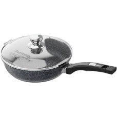 Сковорода МЕЧТА с24803 с несъемной ручкой и стеклянной крышкой. 