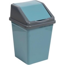 Ведро VIOLET с подвижной крышкой 16л квадратное (бирюзово-синий/серый) 941655