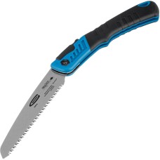 GROSS Пила по дереву Piranha, складная, для кемпинга и сада, 150 мм, 9-10 TPI, подкаленый зуб 3D, двухкомпонентная рукоятка 23616
