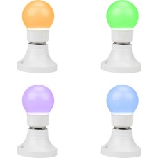 NEON-NIGHT Лампа светодиодная, диаметр 50мм, E27, 9 LED, 3Вт, RGB, матовая колба, 230В