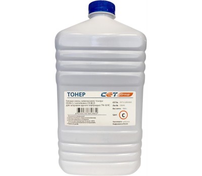 CET Тонер CE28-C/CE28-D 111053550 голубой бутылка 550гр. (в компл.:девелопер) для принтера KONICA MINOLTA Bizhub C258/308/368