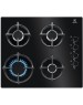 Варочная панель газовая ELECTROLUX Газовая варочная панель KGG6407K, 4 конфорки, закаленное стекло, черный