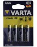VARTA Батарейка LONGLIFE LR03 AAA BL4 Alkaline 1.5V (4103)
