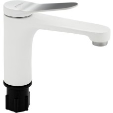 FABIA - Смеситель для раковины, литой корпус, цвет ХРОМ + БЕЛАЯ ЭМАЛЬ. 9634