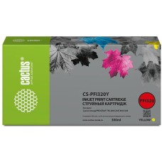 CACTUS Картридж струйный CS-PFI320Y PFI-320 Y желт.пигм. (300мл) для Canon imagePROGRAF TM-200/TM-200 MFP L24ei/TM-205/TM-300 с чипом