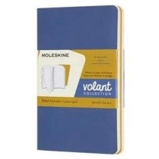MOLESKINE Блокнот VOLANT QP711B41M17 Pocket 90x140мм 80стр. линейка мягкая обложка синий/желтый янтарный (2шт)