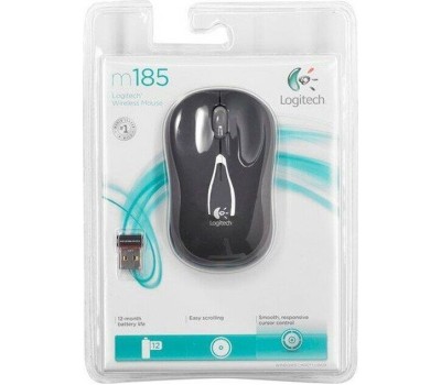 Мышь беспроводная оптическая LOGITECH M185 серый (910-002238)