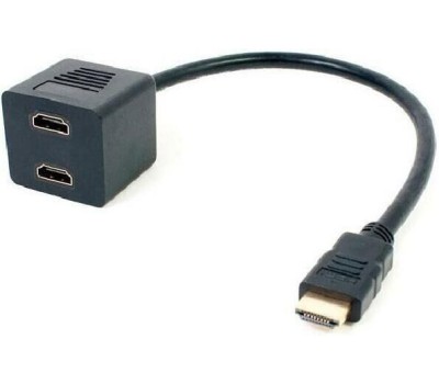 Переходник REXANT (17-6832) Переходник штекер HDMI - 2 гнезда HDMI, провод черный