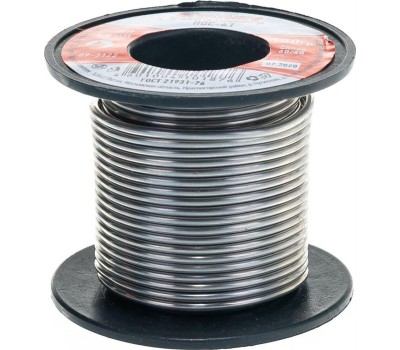 Припой REXANT (09-3122) ПРИПОЙ БЕЗ КАНИФОЛИ ПОС-61 , 100 Г, 1,5 ММ, (ОЛОВО 61%, СВИНЕЦ 39%), КАТУШКА