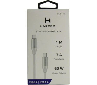 Дата-кабель Type-C HARPER SCH-770 White