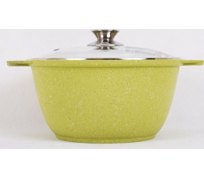 Кастрюля KUKMARA к31tsl а/пр литая 3,0л стекл/кр Trendy style lime