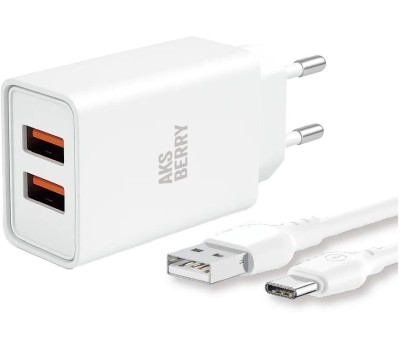 АККУМУЛЯТОРЫ И ЗАРЯДНЫЕ УСТРОЙСТВА AKSBERRY (6900203240019) T38 2 USB 2.4A + Type-C белый