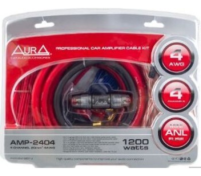 Комплект проводов AURA AMP-2404 4-х канальный 4Ga