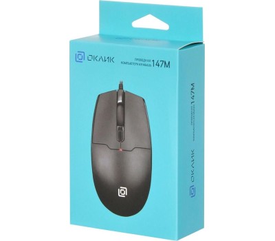 OKLICK Мышь 147M, оптическая, проводная, USB, черный [1454525]
