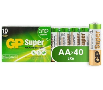GP AA Батарейка Super Alkaline 15AA21-2CRSWC40, 40 шт