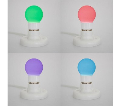 NEON-NIGHT Лампа светодиодная, диаметр 50мм, E27, 9 LED, 3Вт, RGB, матовая колба, 230В