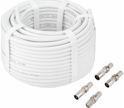 REXANT Набор антенный №14 кабель RG-6U 30м екер F (4шт), бочка (1шт), переходник гн F – шт TV (2шт), переходник гн F – гн TV (1шт)