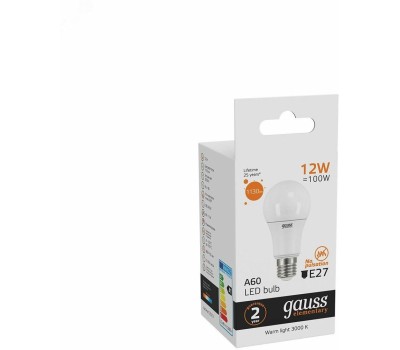 GAUSS Упаковка ламп LED E27, груша, 12Вт, 10 шт. [23212]