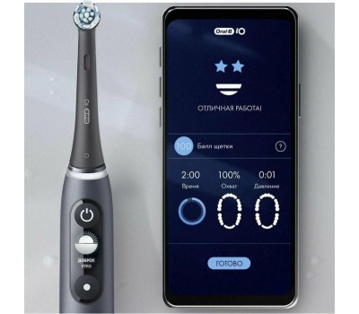 ORAL-B Электрическая зубная щетка iO Series 7 Onyx, насадки для щётки: 1 шт, цвет: черный [7 black onyx]
