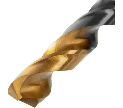 Сверло DENZEL Сверло по металлу, 10 мм, HSS-Tin, Golden Tip, 8 шт. 717222