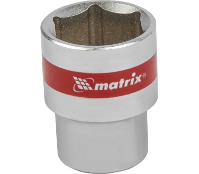 Головка торцевая MATRIX Головка торцевая, 22 мм, шестигранная, CrV, под квадрат 1/2, хромированная 13122