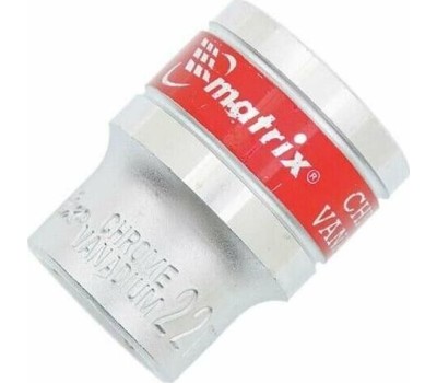 Головка торцевая MATRIX Головка торцевая, 22 мм, шестигранная, CrV, под квадрат 1/2, хромированная 13122