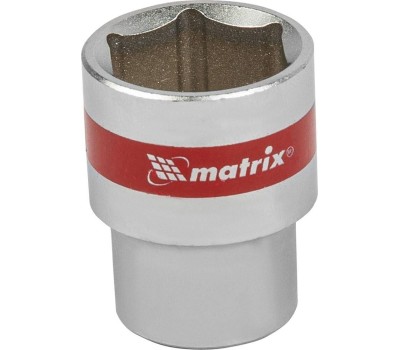 Головка торцевая MATRIX Головка торцевая, 22 мм, шестигранная, CrV, под квадрат 1/2, хромированная 13122