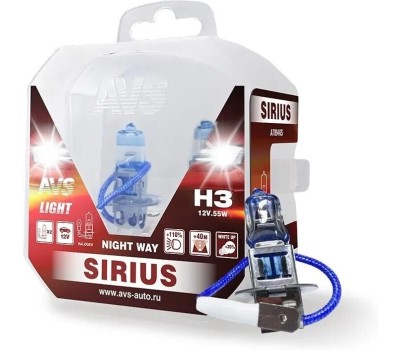 Лампа галогенная AVS Галогенная лампа SIRIUS/NIGHT WAY/ PB H3.12V.55W. 2шт