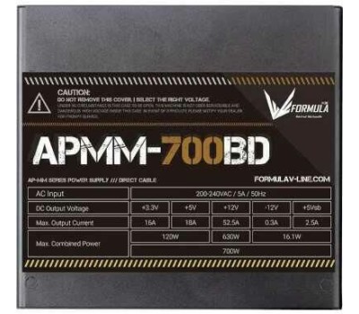 Блок питания FORMULA Блок питания APMM-700BD, 700Вт, 80 PLUS BRONZE, 120мм, черный, retail