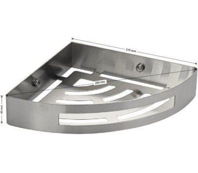 BRIMIX - Полочка литая, угловая, одинарная, из нержавеющей стали, цвет САТИН. 5657-S