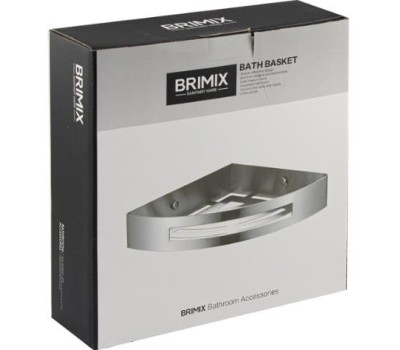 BRIMIX - Полочка литая, угловая, одинарная, из нержавеющей стали, цвет САТИН. 5657-S