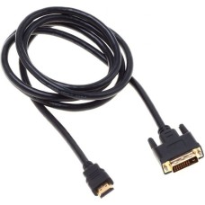 Кабель BURO HDMI (m) - DVI-D (m), GOLD , ферритовый фильтр , 1.8м, черный (hdmi-19m-dvi-d-1.8m)
