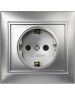Розетка SMARTBUY (SBE-01s-16-S1-Z-c) Венера, 1-местная, серебро
