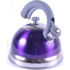 Чайник (фиол. с серой ручкой), капс.дно, силикон.ручка TIMA Чайник 2,5л., (фиол. с серой ручкой), капс.дно, силикон.ручка K-24