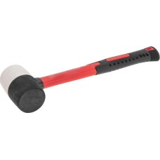 Киянка KRANZ (KR-12-8152) Киянка резиновая 225 г, черно-белая резина, фибергласовая рукоятка