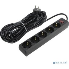 Exegate EX279181RUS Сетевой фильтр ExeGate SP-5-10B (5 розеток, 10м, евровилка, черный)