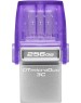 Флешка KINGSTON Флешка USB DataTraveler microDuo 3C 256ГБ, USB3.0, фиолетовый [dtduo3cg3/256gb]