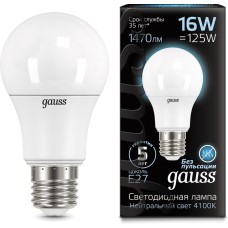 GAUSS Лампа LED E27, груша, 16Вт, A60, одна шт. [102502216]