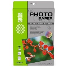 Фотобумага CACTUS Фотобумага CS-GA4230100, A4, для струйной печати, 100л, 230г/м2, белый, покрытие глянцевое