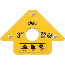 Угольник DELI Угольник-фиксатор магнитный для сварки DL-HDW25 макс. усилие 11кг, углы 45,90,135 град., размер 118х83х15мм, вес 320гр