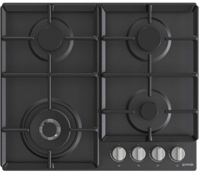 GORENJE Газовая варочная панель GW641EXB, 4 конфорки, эмалированная сталь, черный