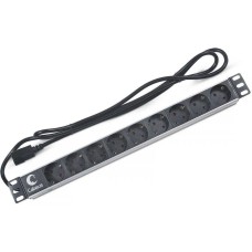CABEUS Блок распределения питания PDU-9P-2IEC, горизонт.размещ., SchukoХ9, Тип вход. тока 10A, 2м