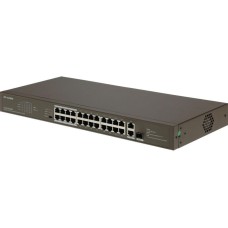 Коммутатор IP-COM Коммутатор F1126P-24-250W (L2) 24x100Мбит/с 2x1Гбит/с 1xКомбо(1000BASE-T/SFP) 1SFP 24PoE 230W неуправляемый