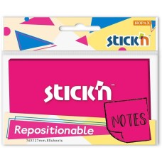 STICK`N Блок самоклеящийся бумажный 27079 76x126мм 80лист. 70г/м2 пурпурный неон 1цв.в упак